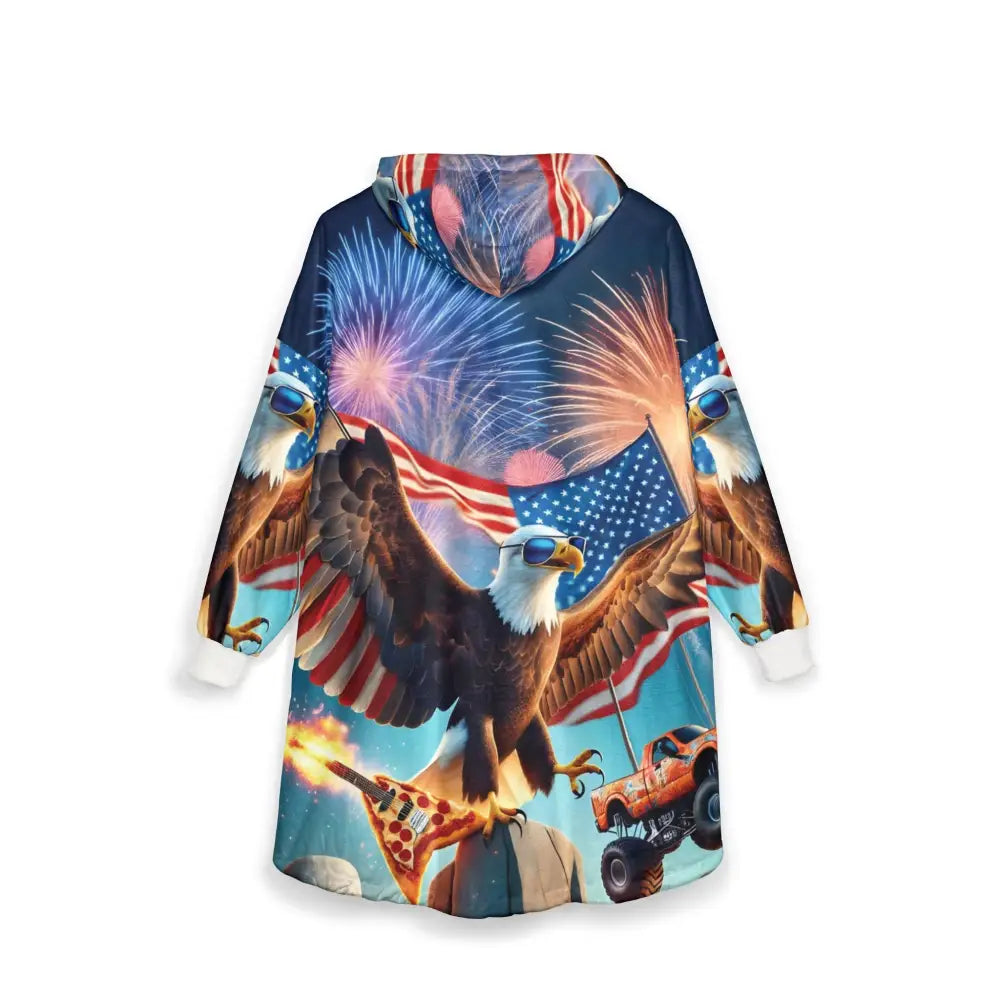 Patriotic eagle-themed hooded blanket from PixiOnyx Freedom Shreds Eternal collection