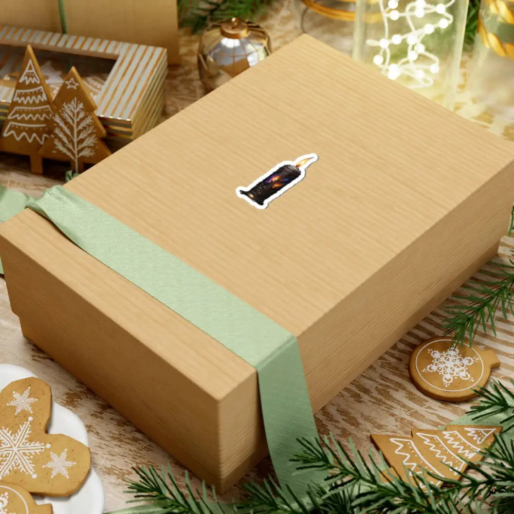 Gift box with green ribbon for Kiss-Cut Sticker Galactic Flame PixiOnyx Cosmic Accessory