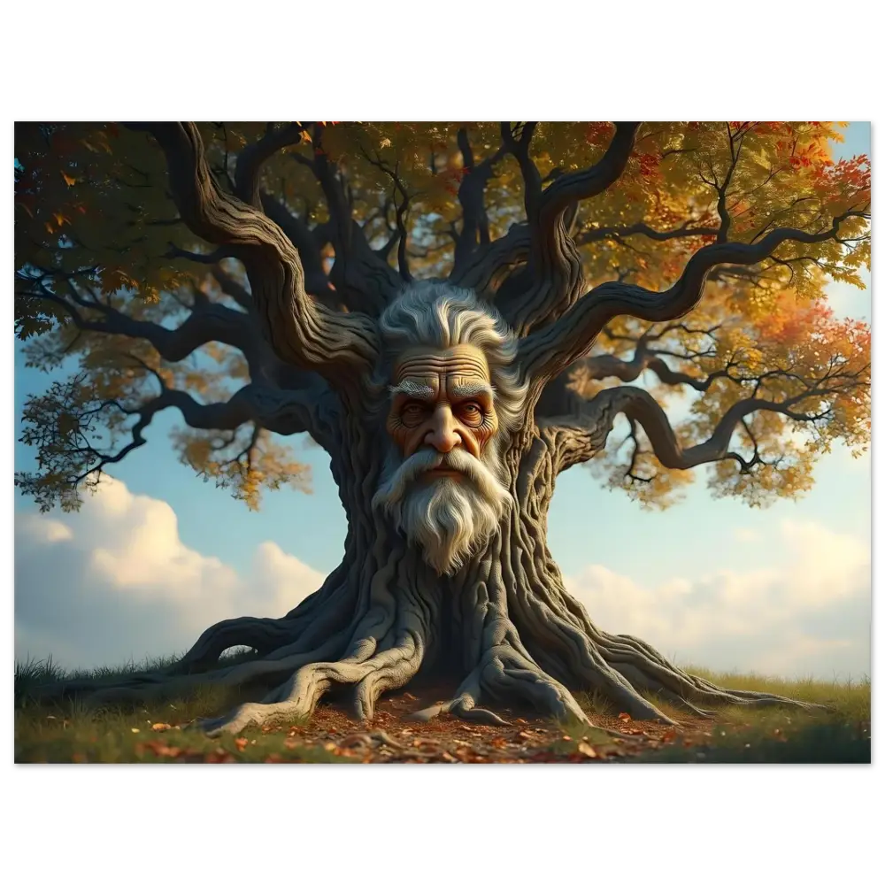 Anthropomorphic Tree with Wise Face on Treeface Poster Wisdomroot Sentinel PixiOnyx Fine Art