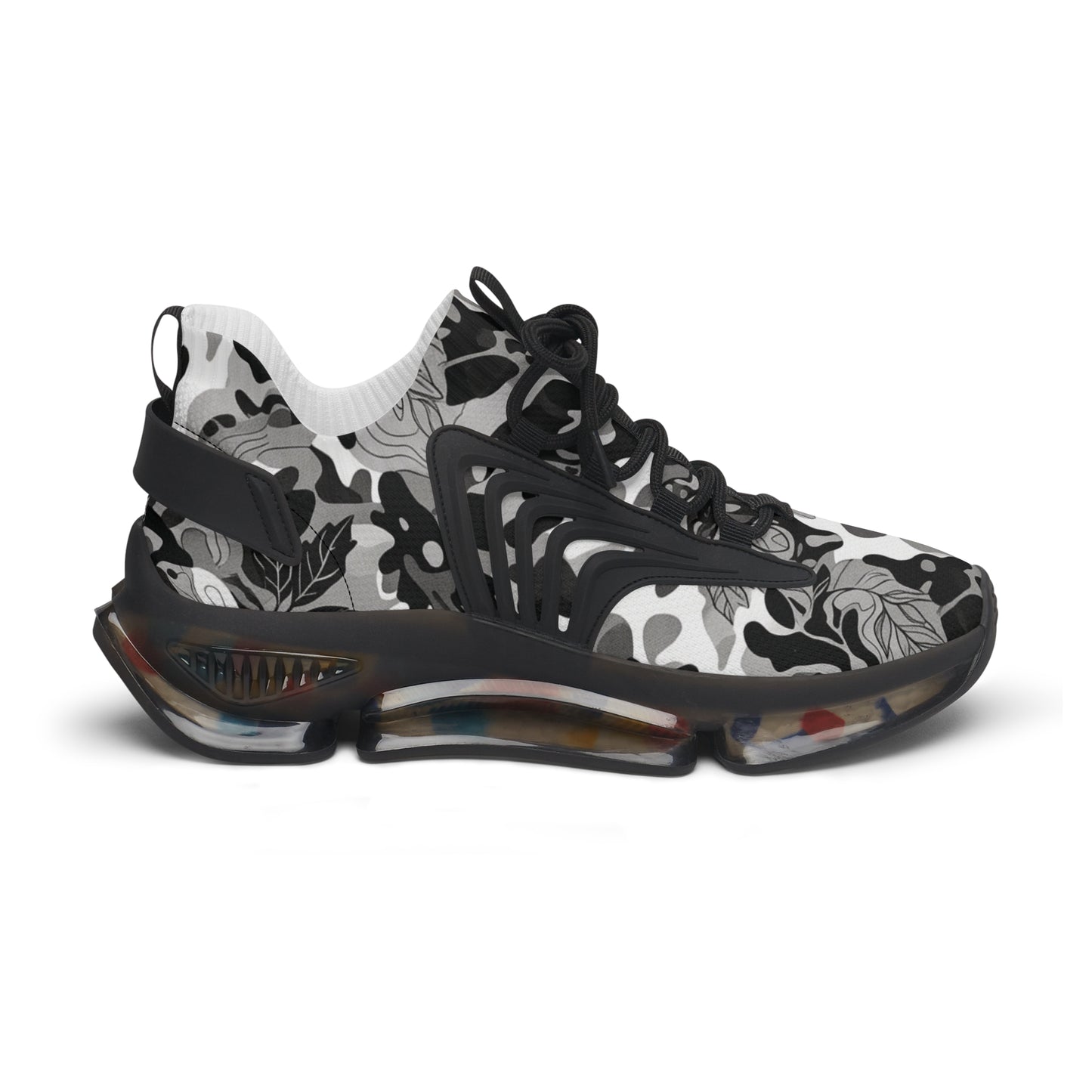 Women’s Mesh Sneakers - Monochrome Camouflage Athletic Trainers