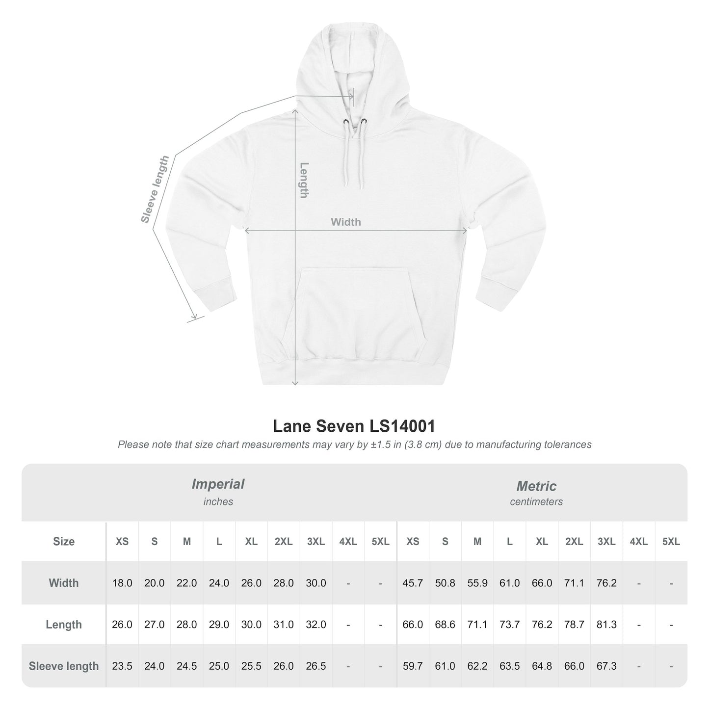 White unisex pullover hoodie flat lay with hood and kangaroo pocket