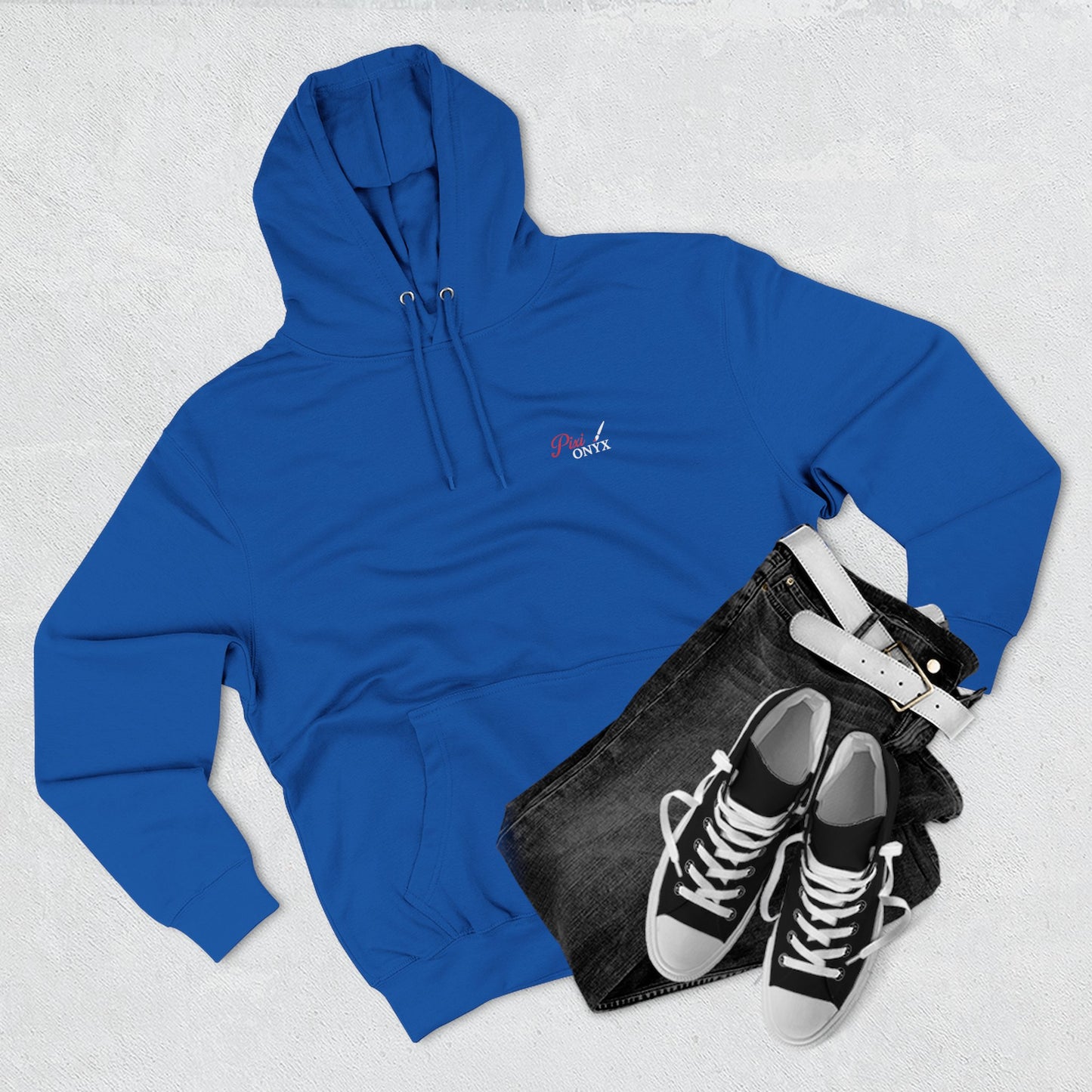 Unisex Geometric Dolphin Fleece Hoodie - Coastal Animal Graphic Pullover