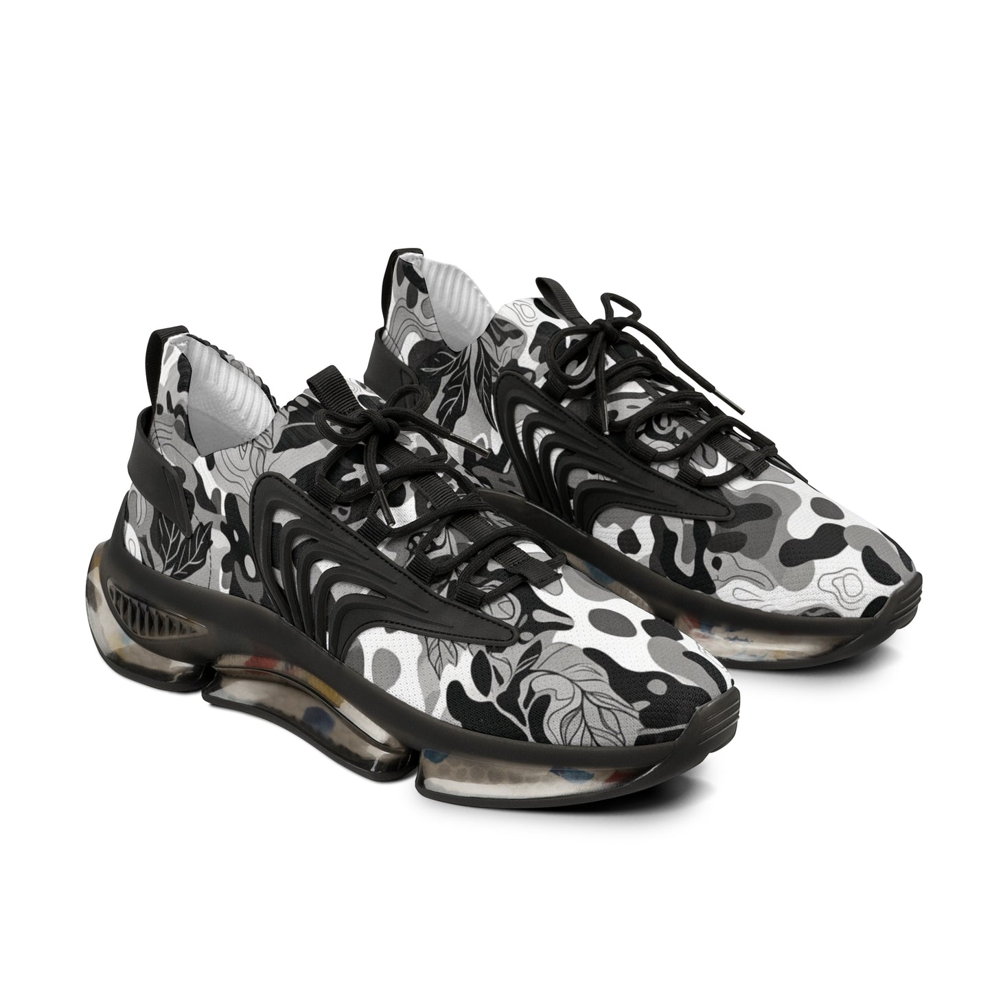 Men’s Mesh Sneakers - Monochrome Camouflage Athletic Trainers