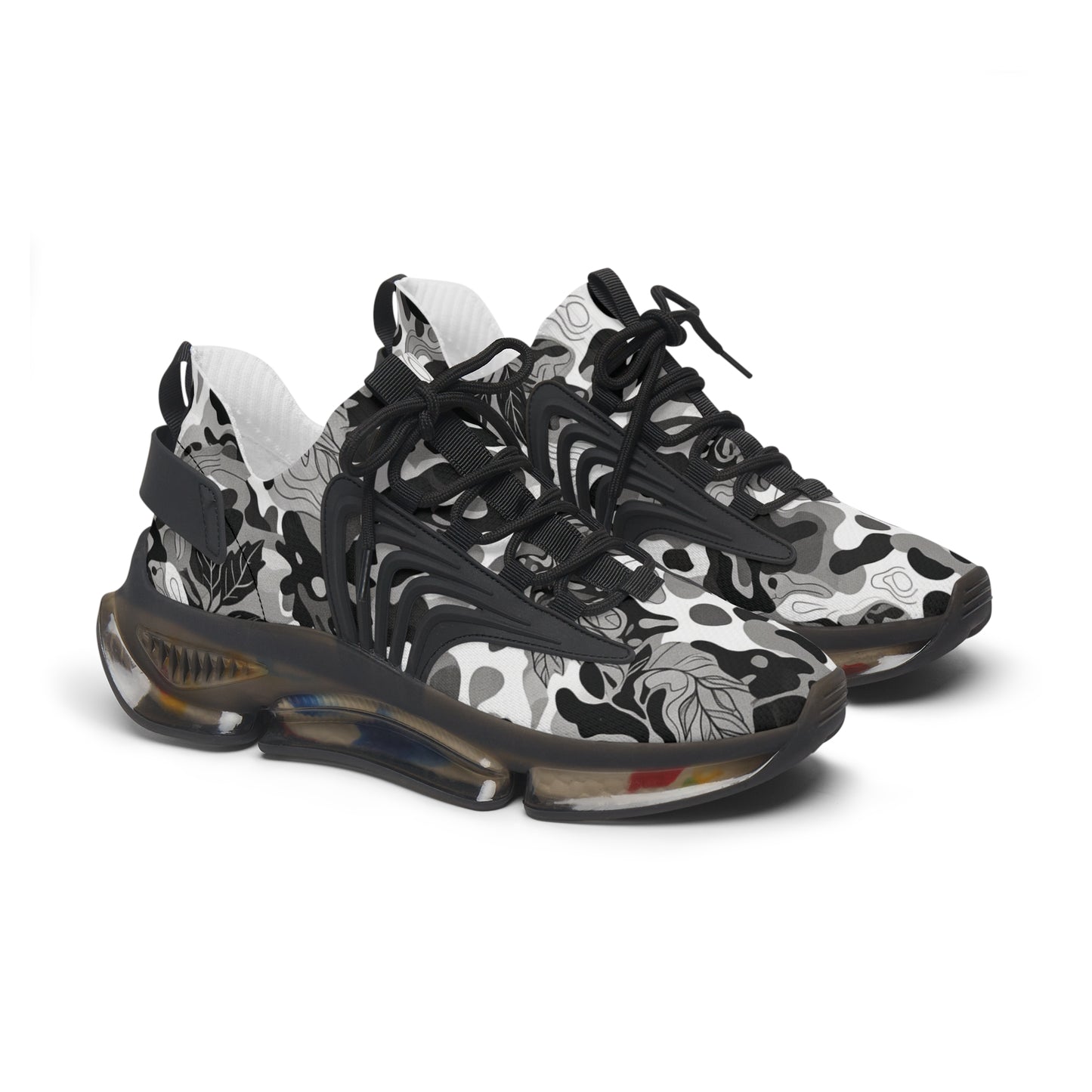 Women’s Mesh Sneakers - Monochrome Camouflage Athletic Trainers