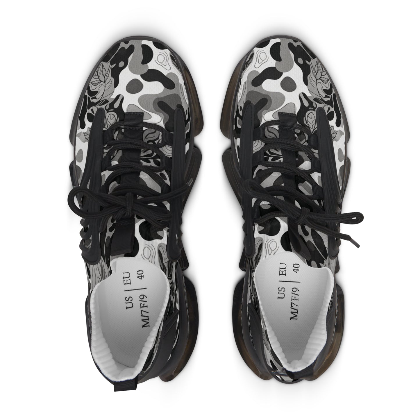 Women’s Mesh Sneakers - Monochrome Camouflage Athletic Trainers