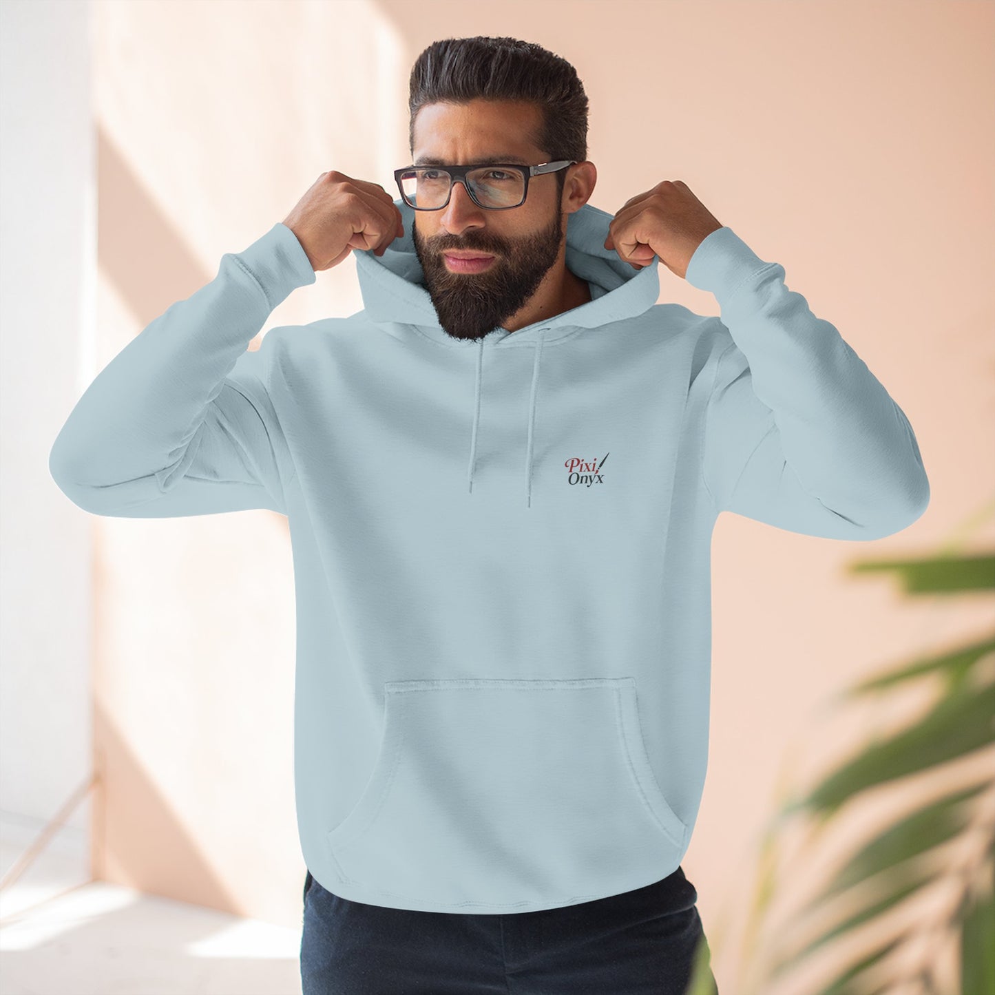 Unisex Geometric Dolphin Fleece Hoodie - Coastal Animal Graphic Pullover