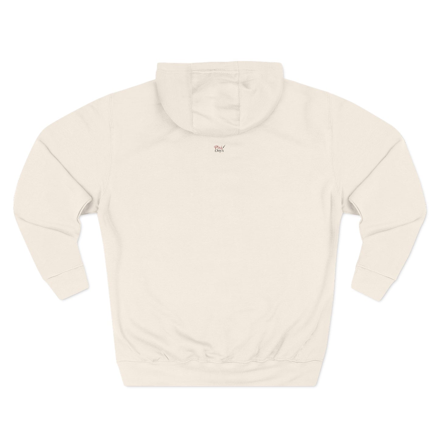 White unisex hoodie with pullover hood and small chest logo