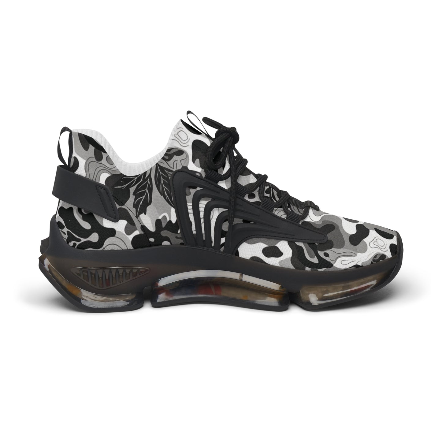 Women’s Mesh Sneakers - Monochrome Camouflage Athletic Trainers