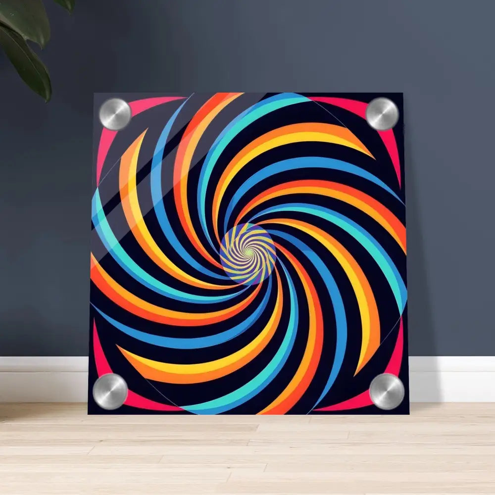 Colorful spiral wall art acrylic print Spirograph Swirl PixiOnyx Crystal Clarity
