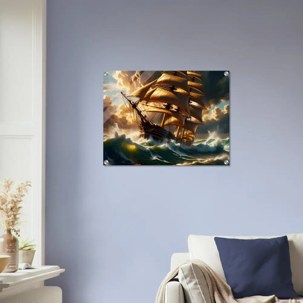Framed sailing ship artwork acrylic print Thumb display for Tempestbound Sovereign PixiOnyx