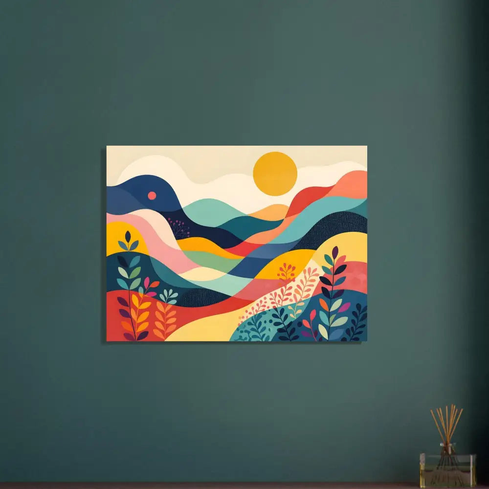 Colorful abstract landscape painting on PixiOnyx Dreamscape Metal Aluminum Print