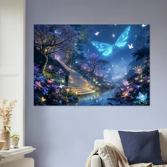 Fantasy butterfly canvas art on Aluminum Print Biolumina The Valley Beyond by PixiOnyx