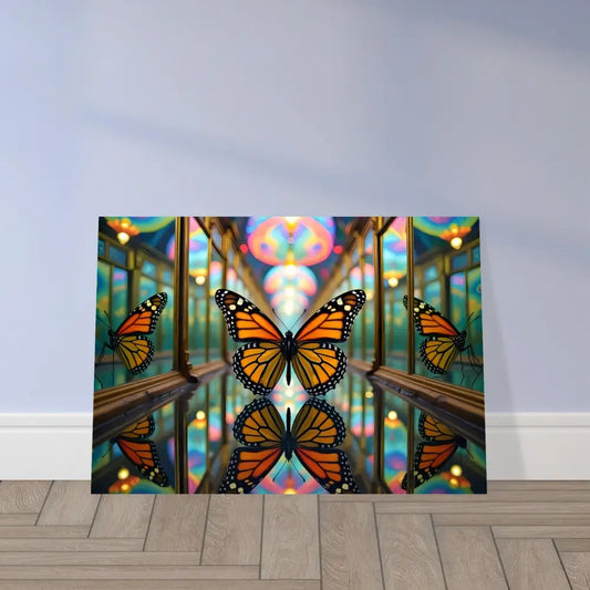 Butterfly kaleidoscope canvas print on Aluminum Print Butterfly Reflections by PixiOnyx