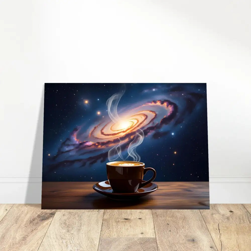 Coffee cup galaxy art print on Aluminum Print – Cosmic Brew PixiOnyx Dreamscape Metal