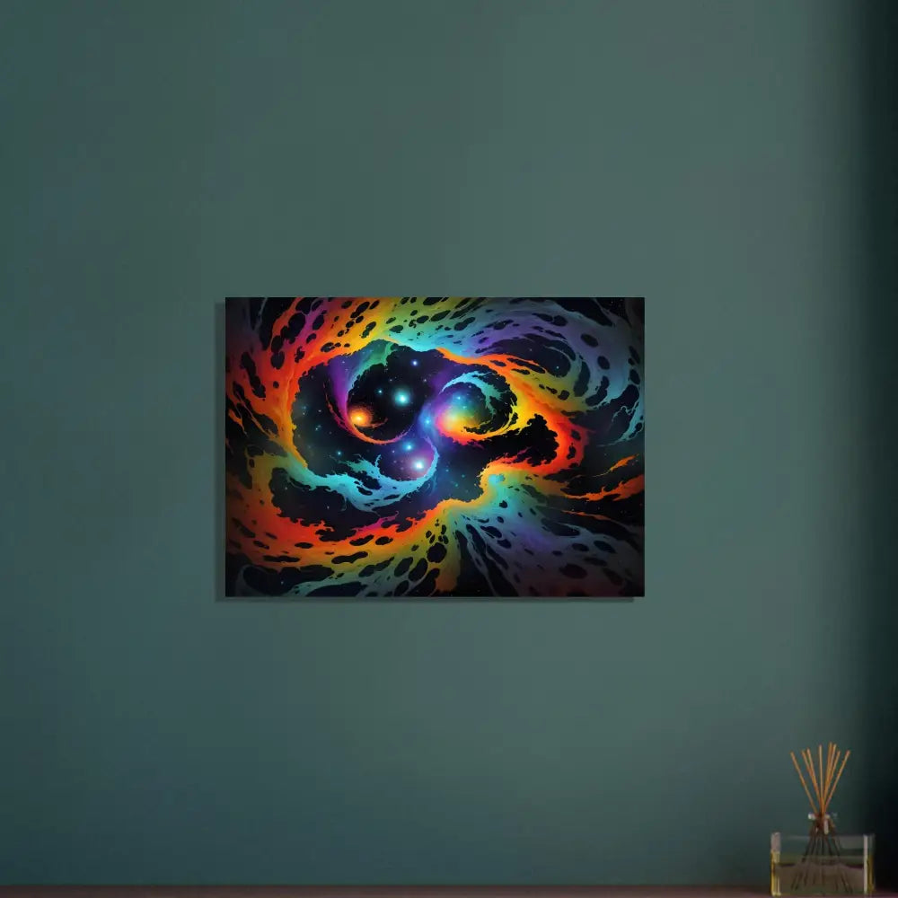 Colorful nebula artwork on Aluminum Print Cosmic Tides PixiOnyx Abstract Dreamscape Metal