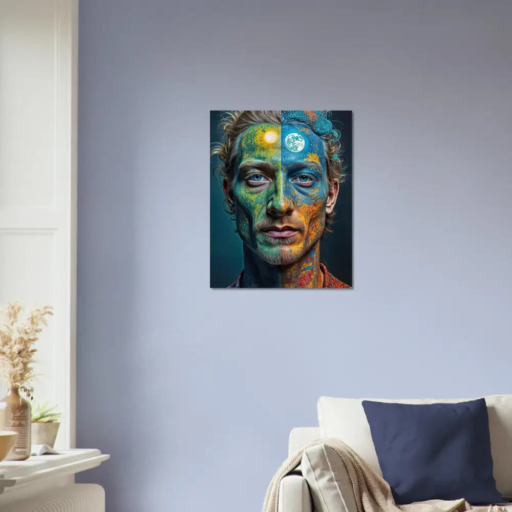 Colorful portrait art featured on High-Definition Psychedelic Metal Art Aluminum Print
