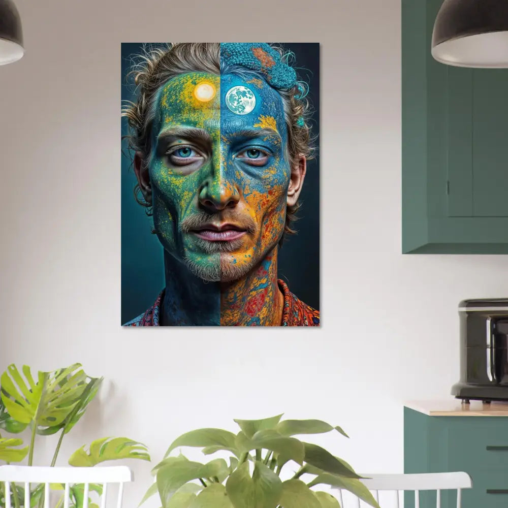 Day and night portrait art on high-definition aluminum print titled Faces of the Wild Code