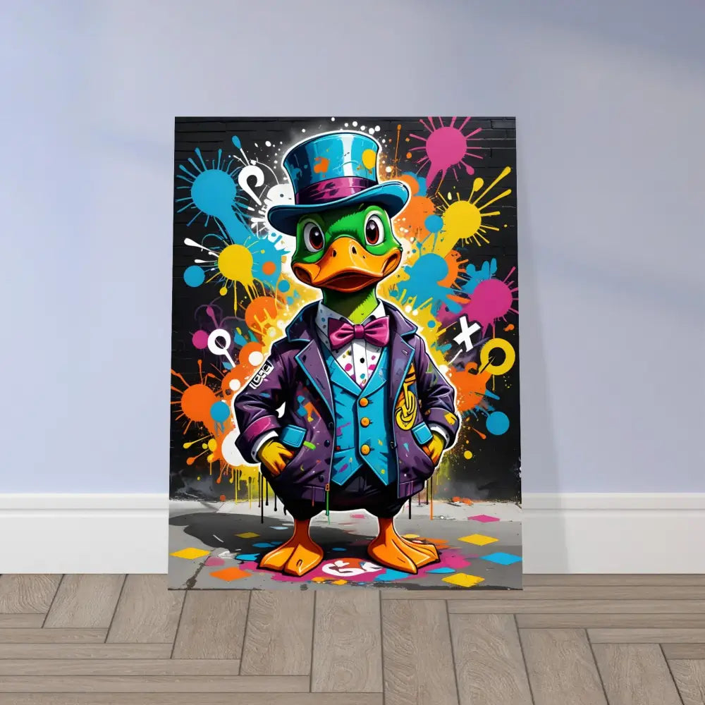 Colorful Duck Art Print Aluminum Wall Decor for Urban Home Interiors