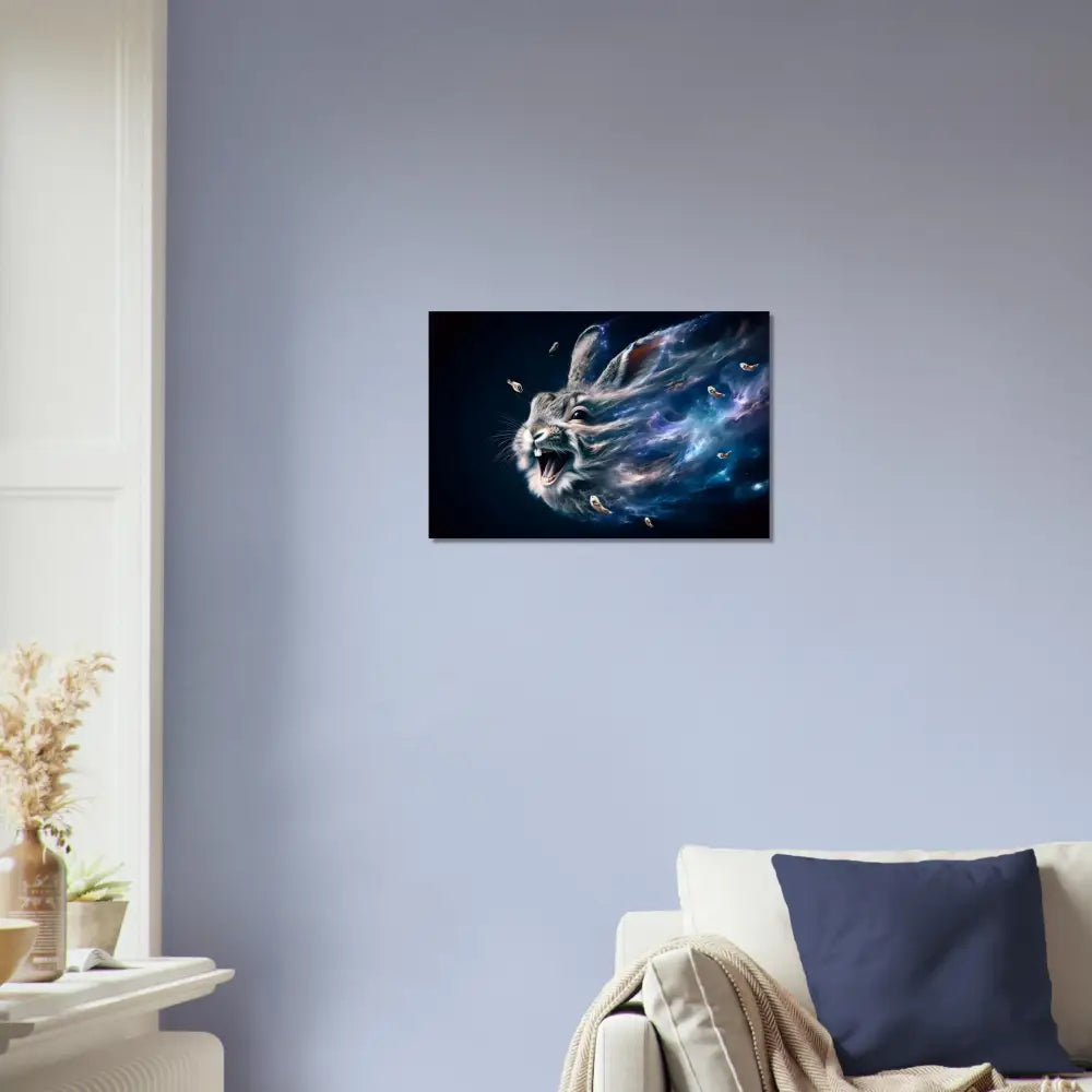 Cosmic rabbit wall art Aluminum Print Nebula Howl Psycho Cottontail Quartet PixiOnyx
