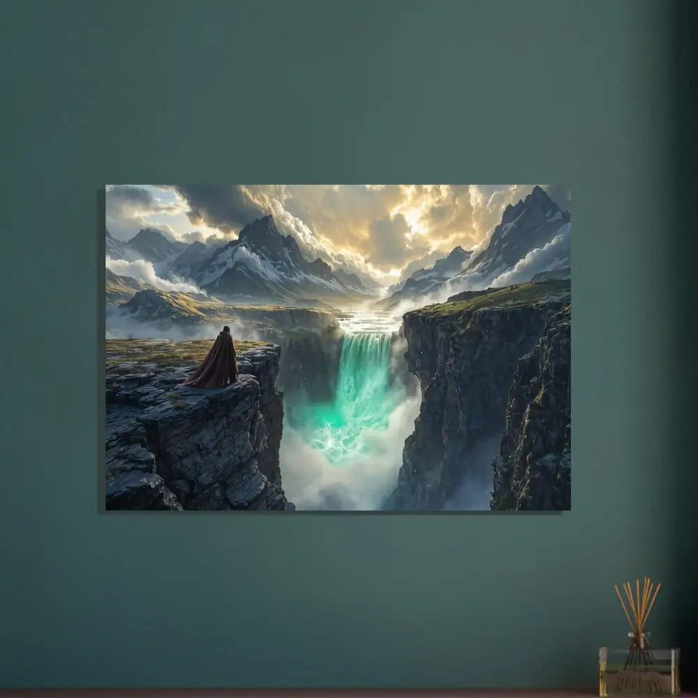 Fantasy landscape wall art aluminum print titled The Edge of Silence by PixiOnyx