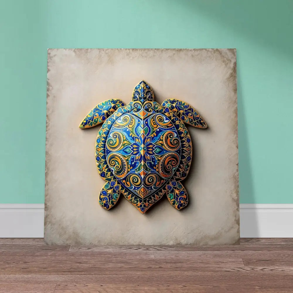 Ornate turtle wall art on Aluminum Print Turtle Sigil Shell of Patterns by PixiOnyx