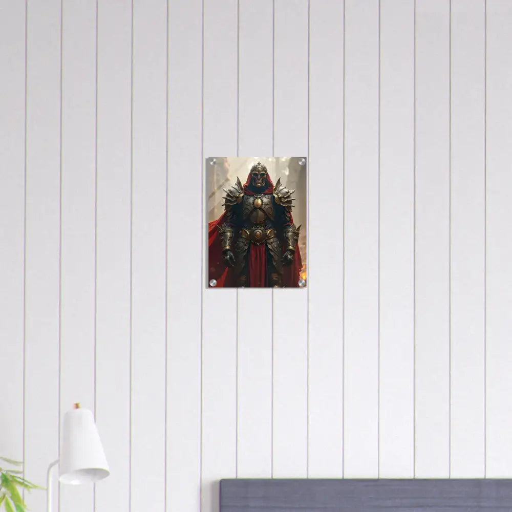 Framed knight artwork from PixiOnyx Glassblade Series Armoured Warrior Acrylic Print