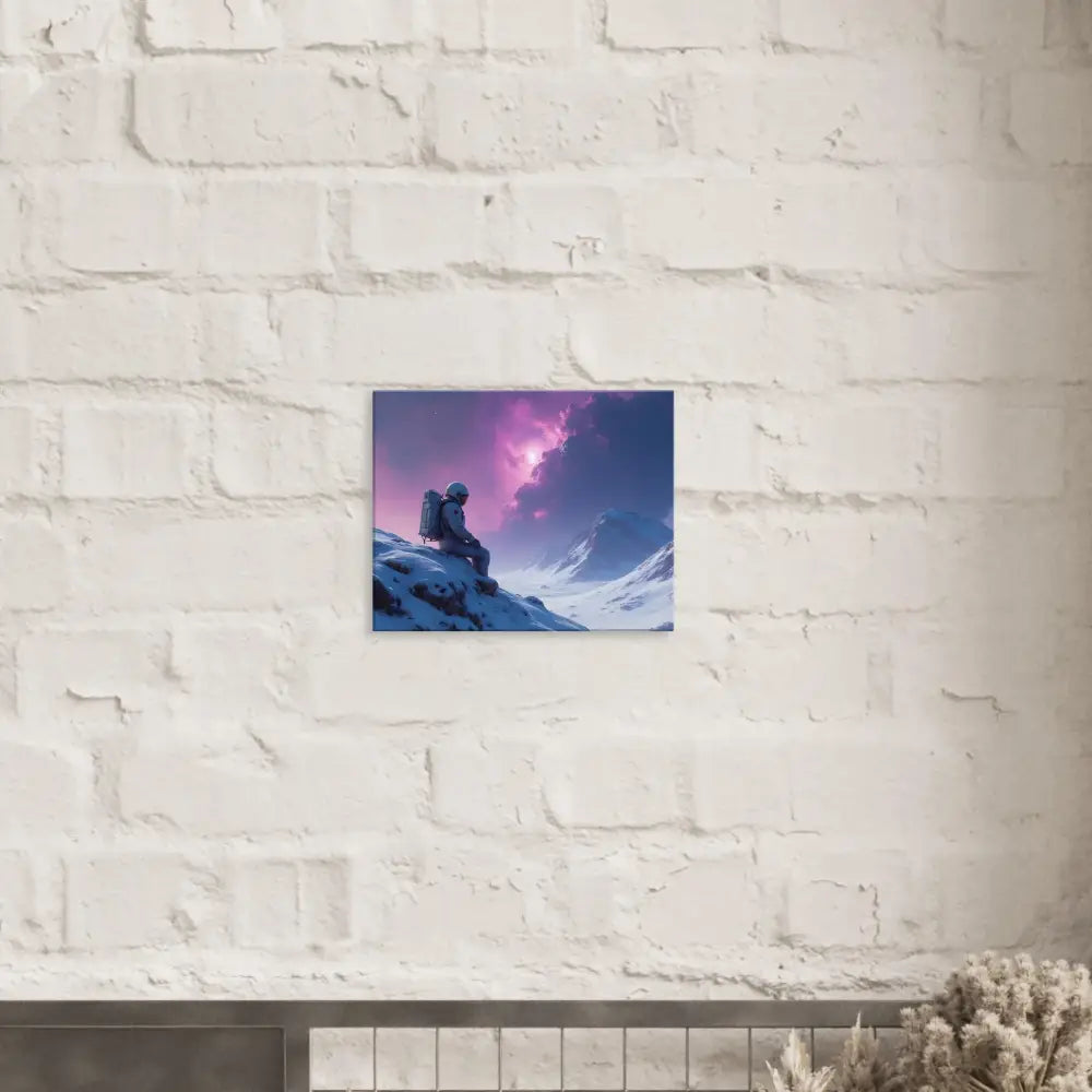 Mountain climber art print on Astronaut Canvas Void Solitude PixiOnyx Cosmic Wall Print