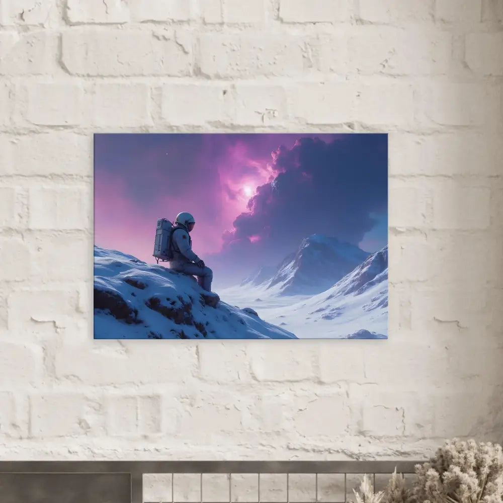 Astronaut print on canvas artwork titled Void Solitude displayed as PixiOnyx Cosmic Wall Print
