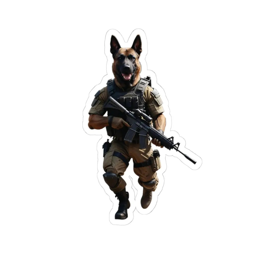 Anthropomorphic dog soldier tactical military art Kiss-Cut sticker Battlehound Vanguard PixiOnyx
