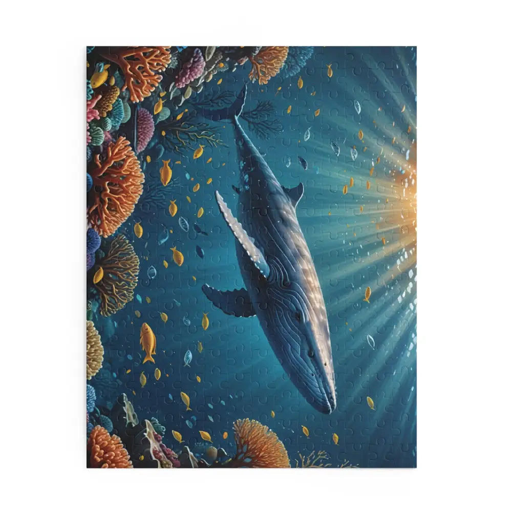Whale-themed jigsaw puzzle titled Blue Whale Jigsaw Puzzle Ocean Depths by PixiOnyx