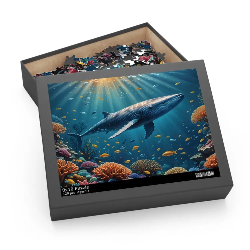 Whale-themed jigsaw puzzle from PixiOnyx Dreamscape Challenge depicting ocean depths
