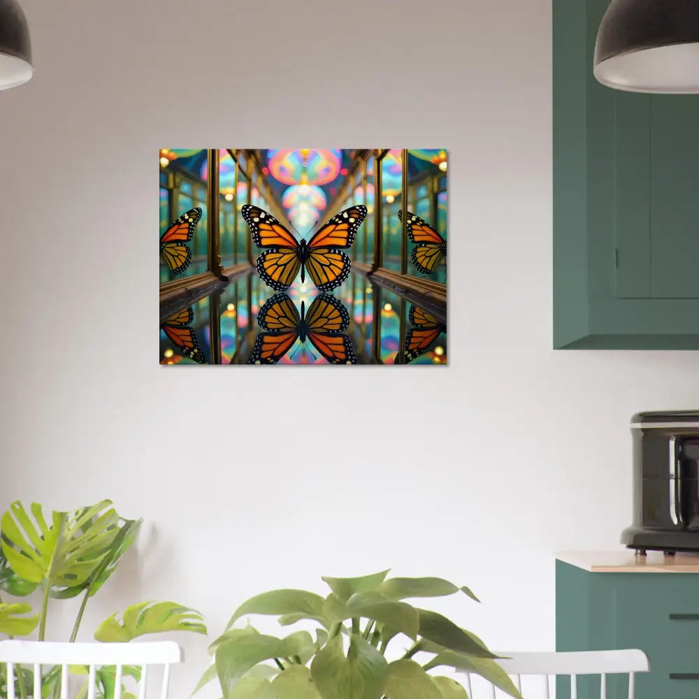 Butterfly-themed wall art Canvas Butterfly Reflections PixiOnyx Kaleidoscopic Nature Wrap