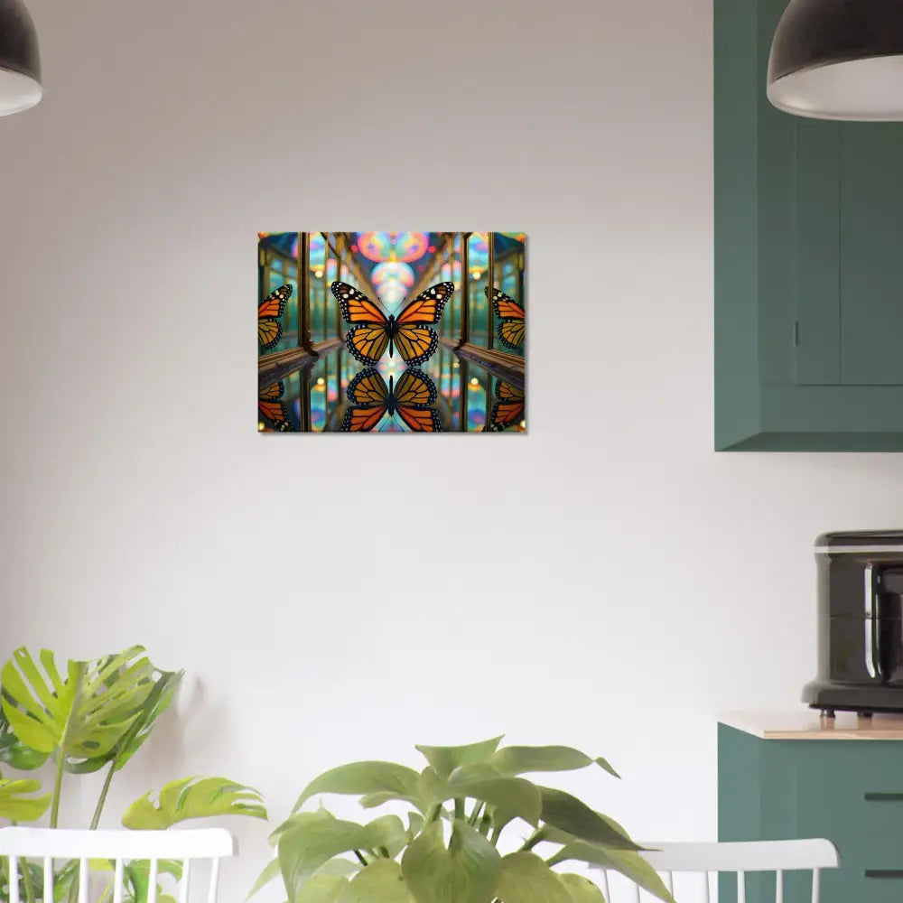 Butterfly stained glass art on Canvas Butterfly Reflections PixiOnyx Kaleidoscopic Nature Wrap