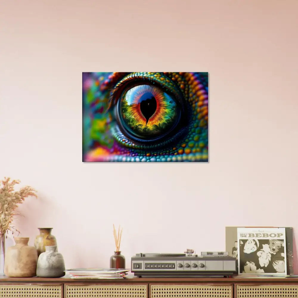 Colorful reptile eye artwork on Canvas Chameleons Prism PixiOnyx Hypnotic Gaze