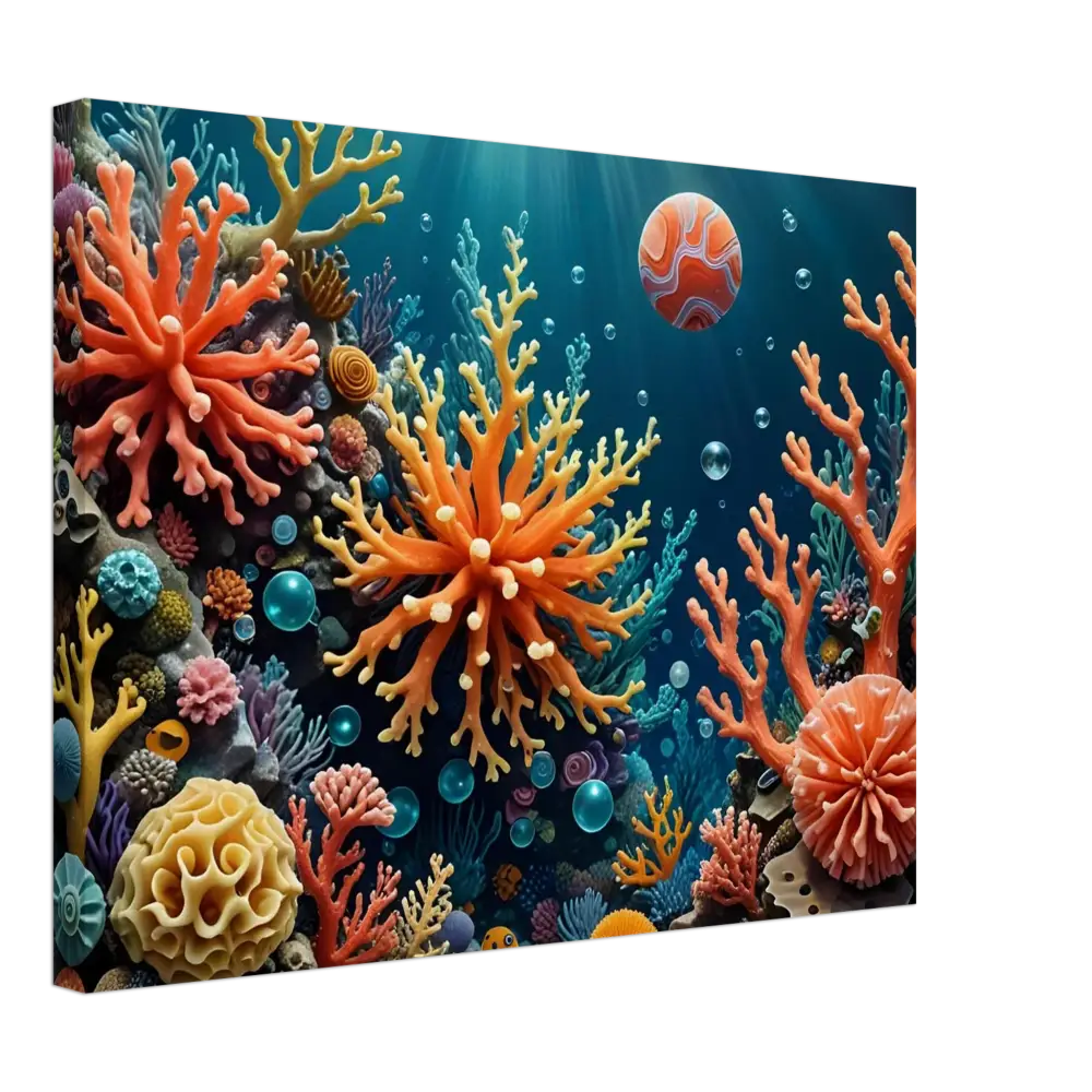 Vibrant coral reef canvas art from PixiOnyx Undersea Dreamscape collection