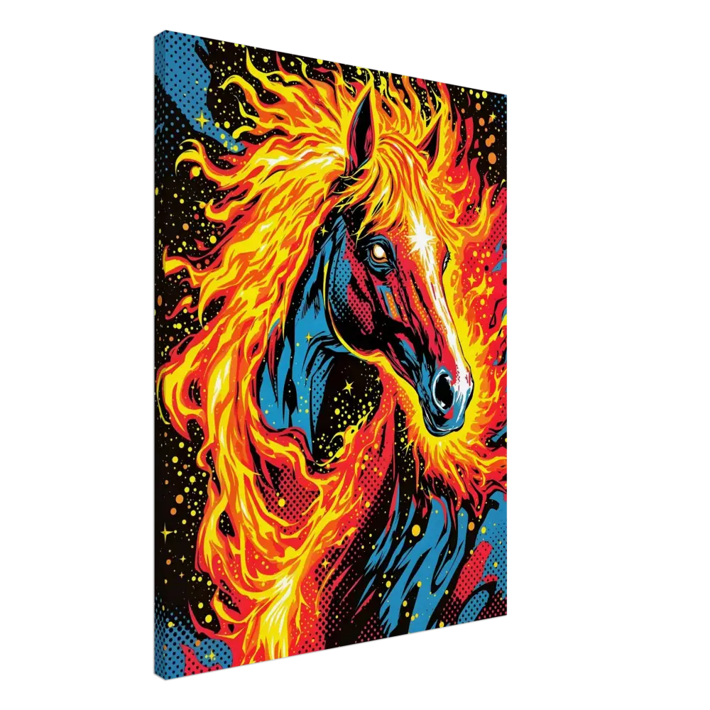 Vibrant Canvas – Equinox Ablaze with a radiant stallion charging in PixiOnyx Dreamscape Display