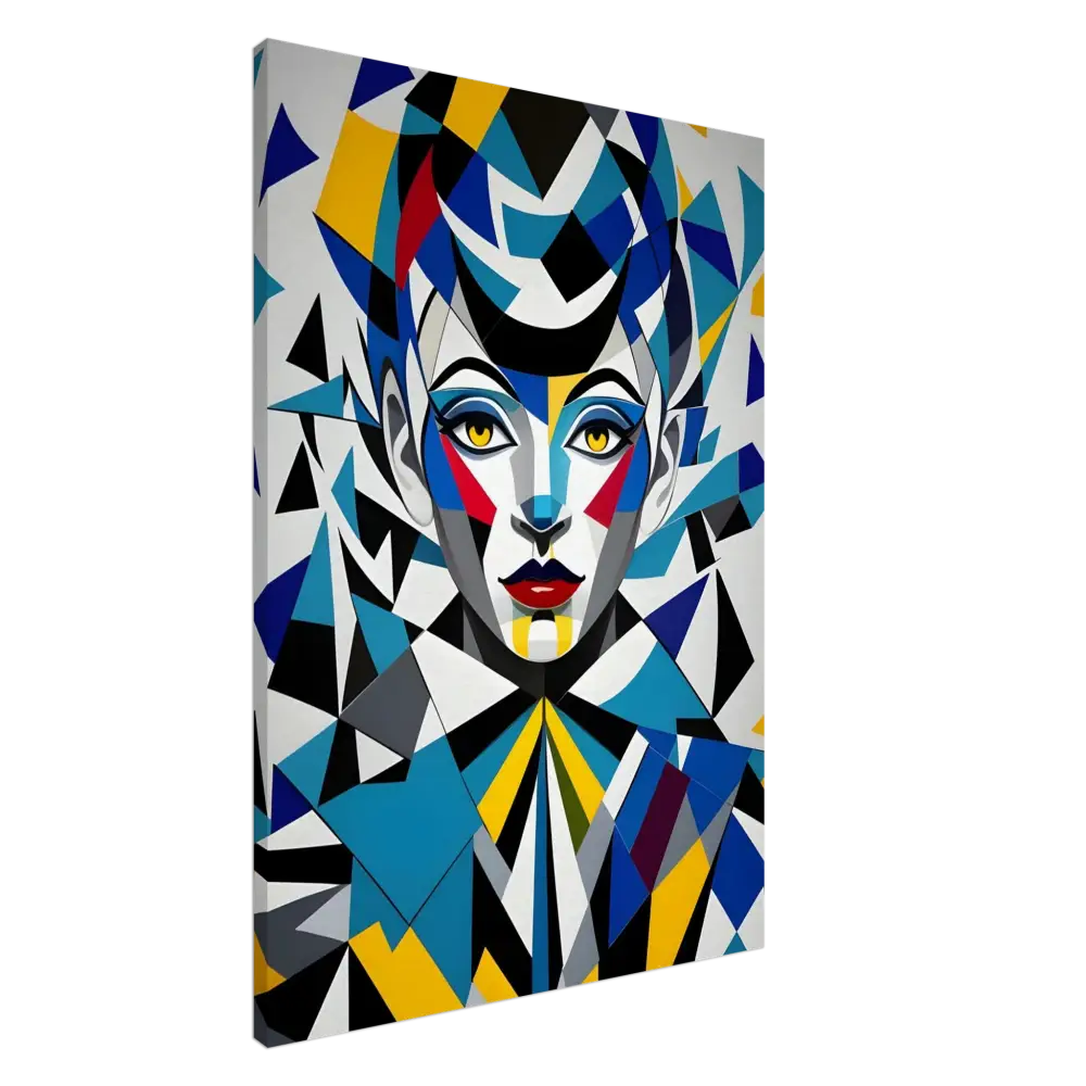Abstract geometric portrait on PixiOnyx Dreamscape Canvas titled Canvas Fragmented Muse