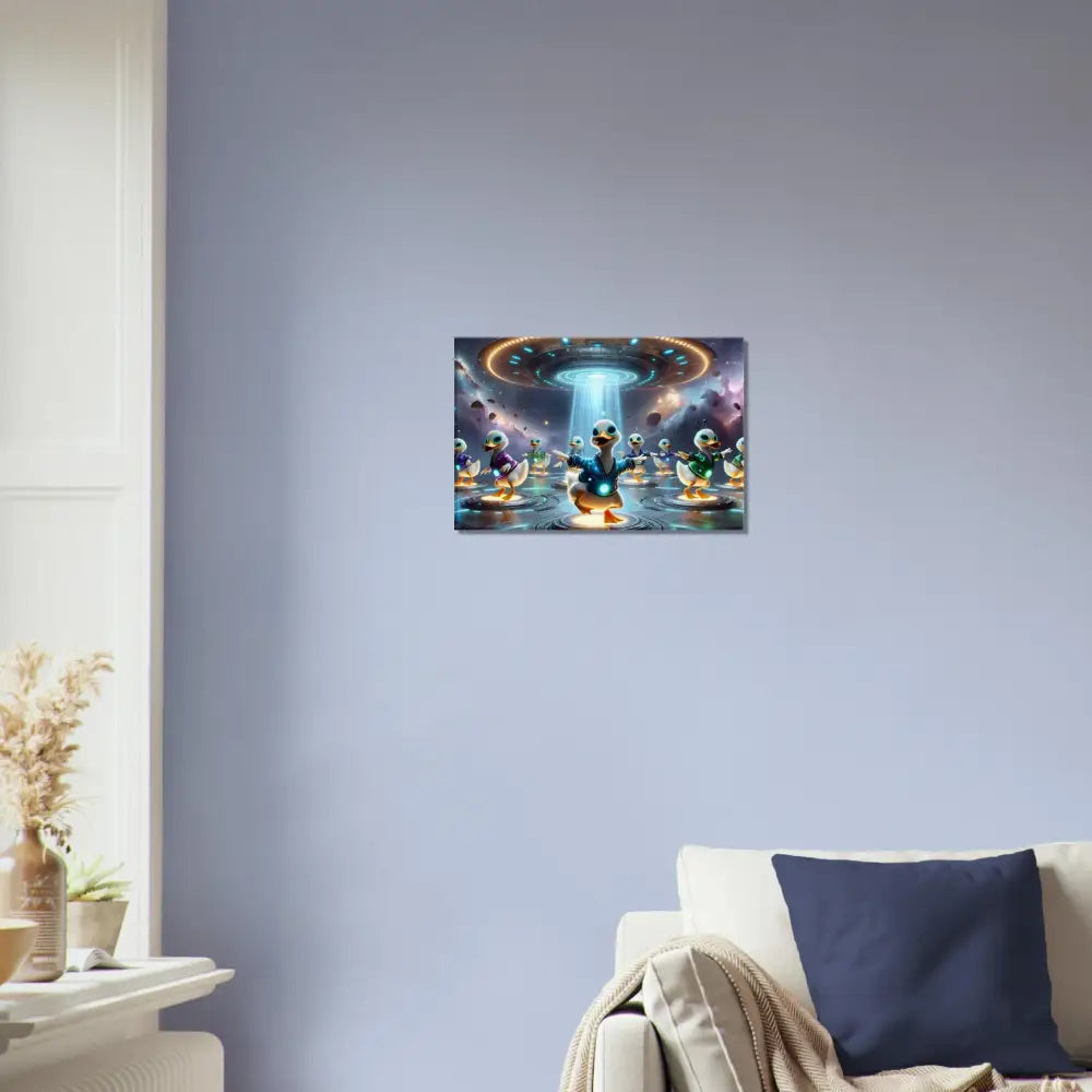 UFO abduction duck art on Canvas Galactic Dance Crew PixiOnyx Astral Groove Scene