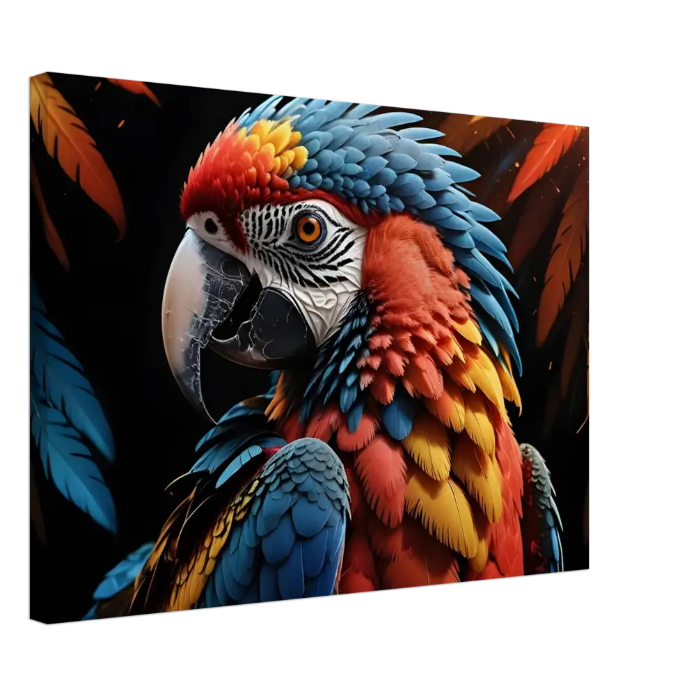 Colorful Macaw Parrot from Canvas – Macaw Ascendant PixiOnyx Nature Majesty Display