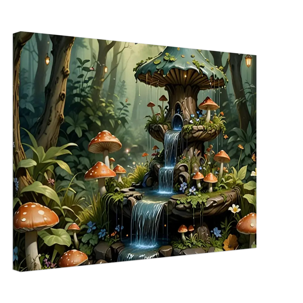 Whimsical mushroom fountain from Canvas Mushroom Cascade Shrine by PixiOnyx Fantasy Nature Display