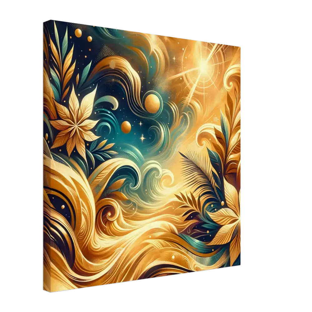 Whimsical celestial floral artwork on Canvas Nebula Bloom Cascade from PixiOnyx Series