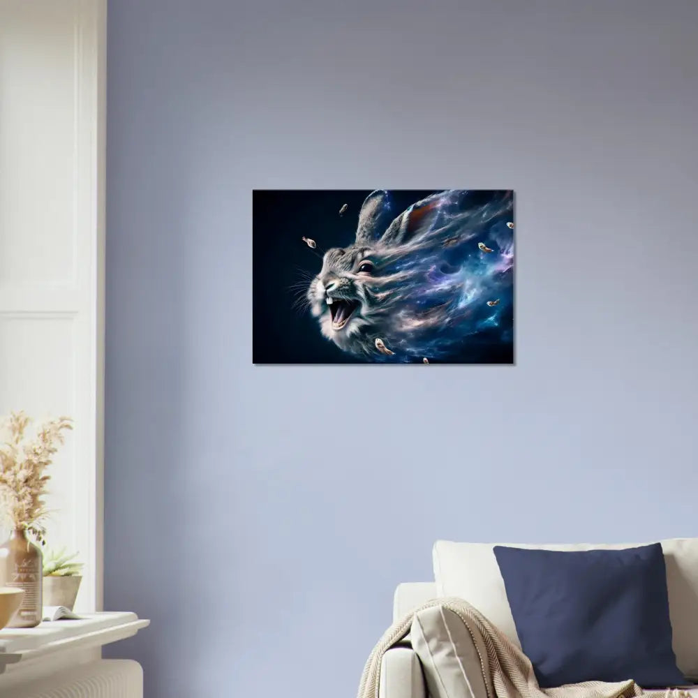 Rabbit head with cosmic energy in PixiOnyx Canvas Nebula Howl Deep Space Texture Series