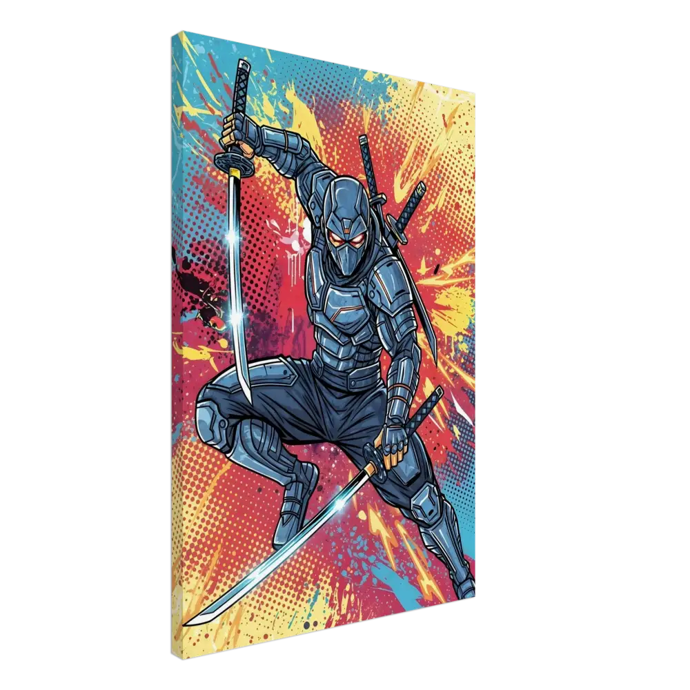High-impact ninja print with glowing swords from PixiOnyx Pop Samurai series