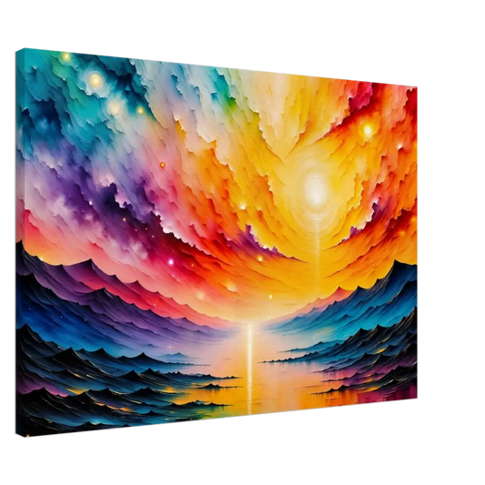 Vibrantly colored abstract landscape painting from Radiant Horizon at PixiOnyx Gallery Dreamscape