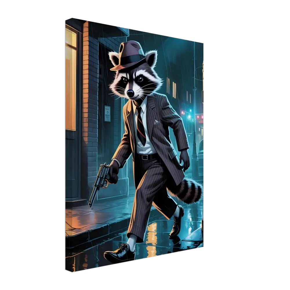 Anthropomorphic Raccoon Gangster from PixiOnyx Urban Canvas Noir Alley Swagger