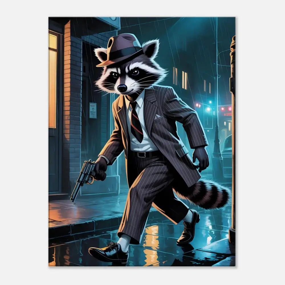 Anthropomorphic Raccoon Gangster from Canvas Rogue Raccoon Noir Alley Swagger PixiOnyx