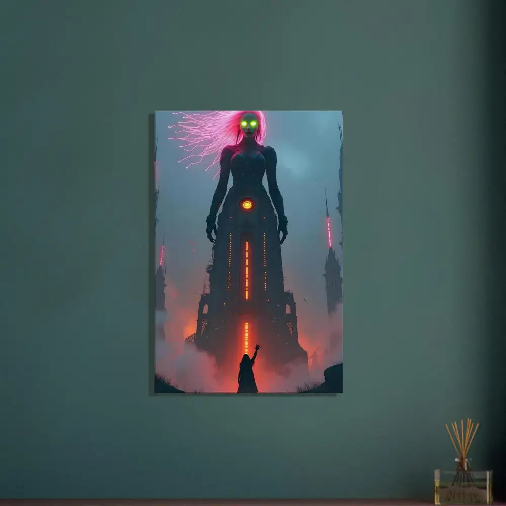 Cyberpunk-themed canvas print from PixiOnyx Sci-fi Fairytale collection showcasing cosmic dreams