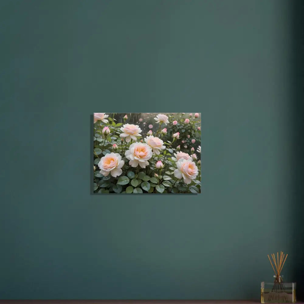 Floral canvas art displayed on Canvas – Soft Petal Symphony by PixiOnyx Botanical Dreamscape