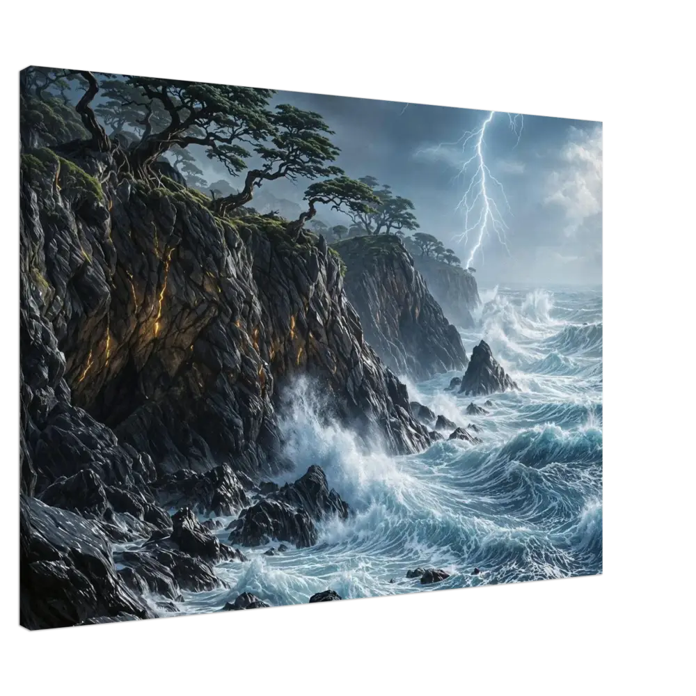 PixiOnyx Immersive Wallscape of Stormroot Cliffs with enhanced texture and timeless beauty