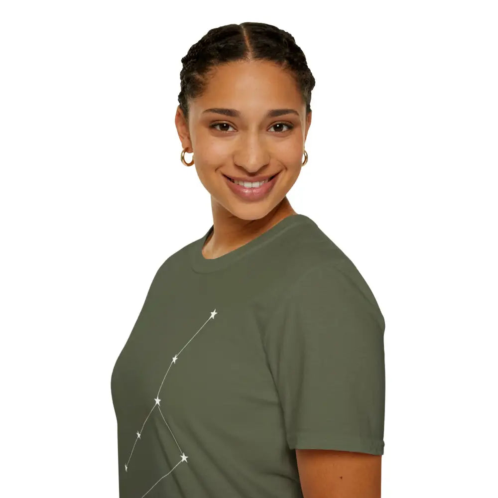 Unisex softstyle T-shirt with celestial star constellation design, ideal for astronomers